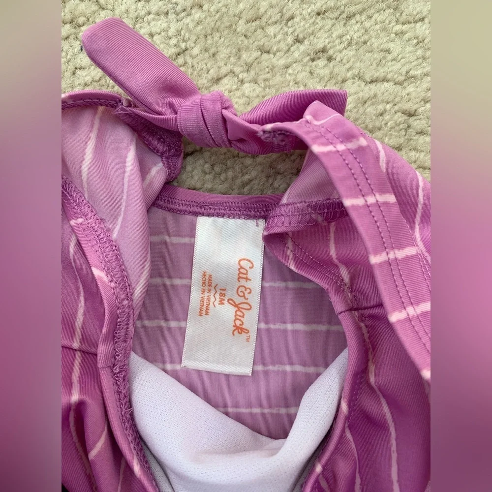 Cat & Jack Size 18 Months Purple Mermaid One Piece Swimsuit